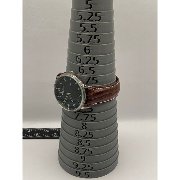 Men's Akribos XXIV Swiss Quartz Watch Date/ Time Adjustable Leather Band - Picture 9 of 11